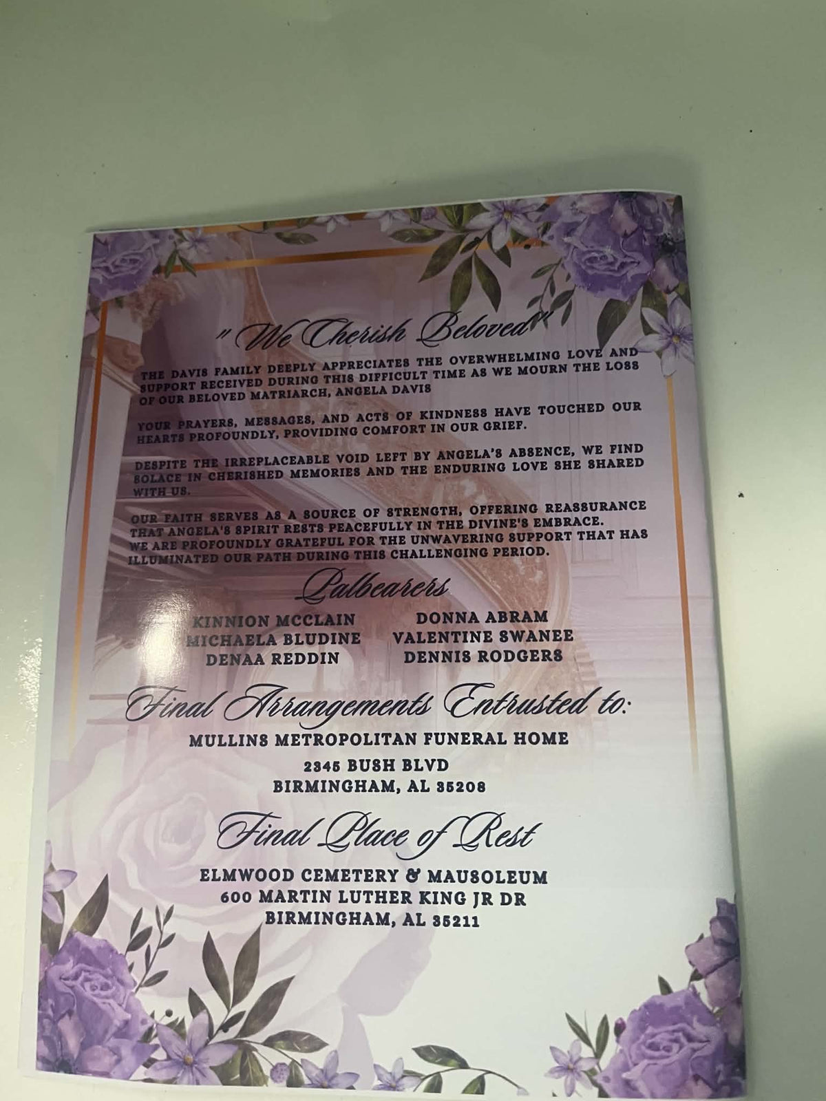 Custom Funeral Programs